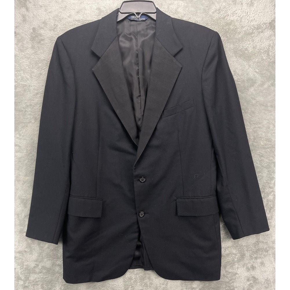 VTG Polo‎ Ralph Lauren Men's Blazer 43L Black 2 Button Made In USA